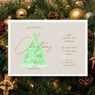 Invitation Corporate Green Christmas Tree Fête fériée