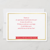 Invitation CORPORATE MERCI NOËL paix amour et joie rouge (Dos)