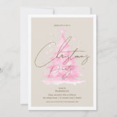 Invitation Corporate Pink Christmas Tree Fête (Devant)