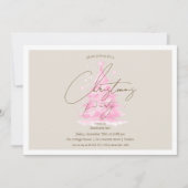 Invitation Corporate Pink Christmas Tree Fête (Devant)