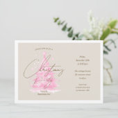 Invitation Corporate Pink Christmas Tree Fête (Debout devant)