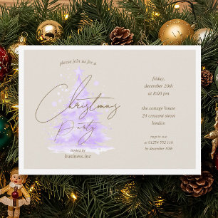 Invitation Corporate Purple Christmas Tree Fête des fêtes