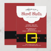 Invitation Corporate Secret Père Noël Gift Exchange Party (Devant / Derrière)