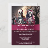 Invitation Corpse marié marié bourgogne rose gothique mariage (Devant)