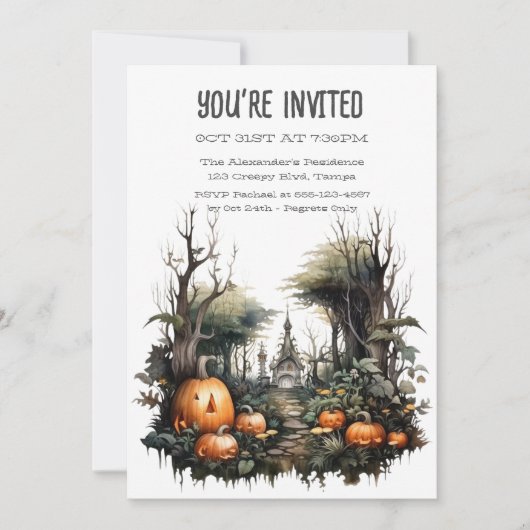 Invitation Correctif citrouille personnalisé (Devant)
