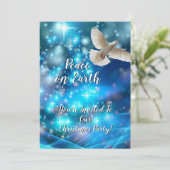 Invitation Correspondance Blue Dove Peace Christmas Party (Debout devant)