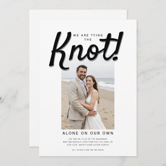 Invitation Correspondance du noeud réception de mariage code (Devant / Derrière)