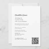 Invitation Correspondance du noeud réception de mariage code  (Dos)