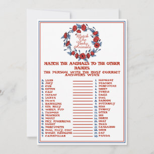 Invitation Correspondre Le Bébé Animaux Baby shower Floral Po