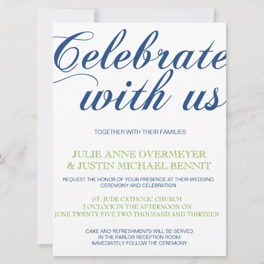 Invitation Corrin Calligraphie (Devant)