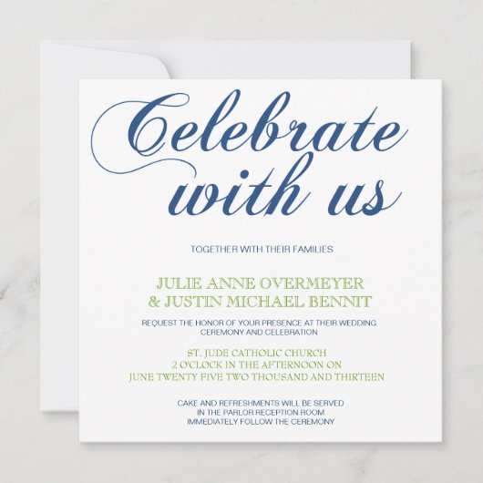 Invitation Corrin Calligraphie (Devant)