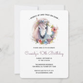 Invitation Corse Pony Flowers Anniversaire de enfant Party (Devant)