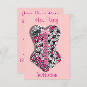 Invitation Corset à dentelle rose, tenue de fête pour filles (Devant / Derrière)