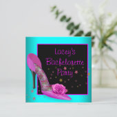 Invitation Corset à talons hauts rose chaud sarcelle pour ent (Debout devant)