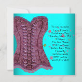 Invitation Corset à talons hauts rose chaud sarcelle pour ent (Dos)