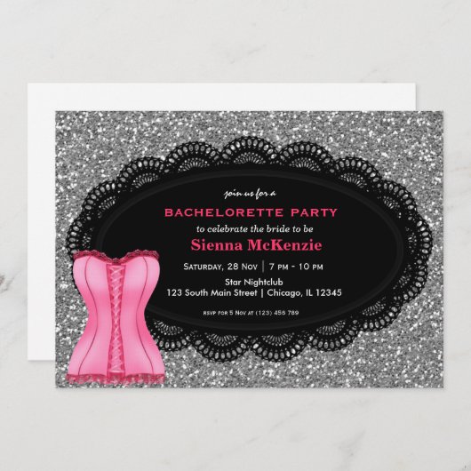 Invitation Corset Bachelorette (Devant / Derrière)