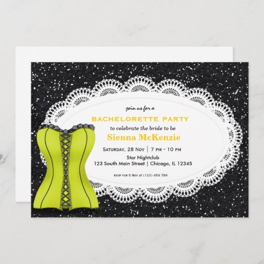 Invitation Corset Bachelorette (Devant / Derrière)
