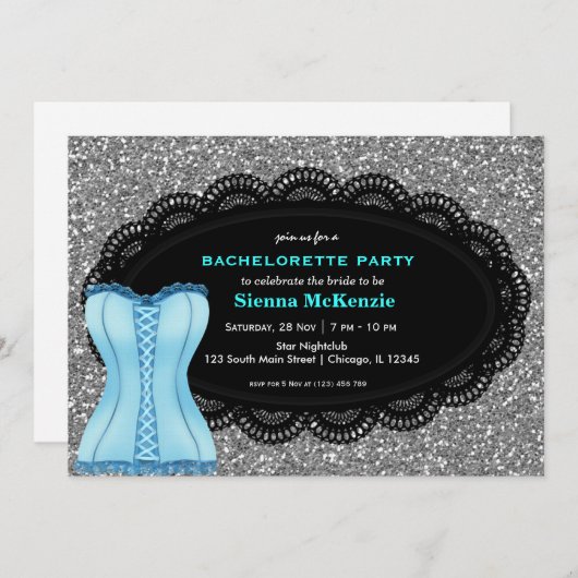 Invitation Corset Bachelorette (Devant / Derrière)