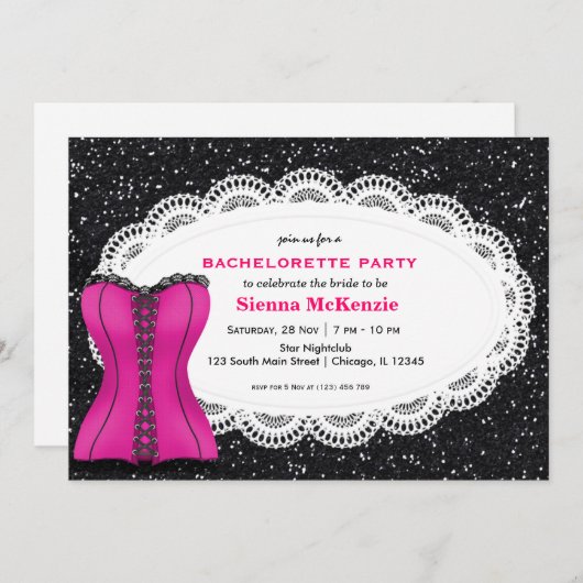 Invitation Corset Bachelorette (Devant / Derrière)