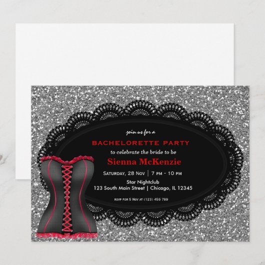 Invitation Corset Bachelorette (Devant / Derrière)