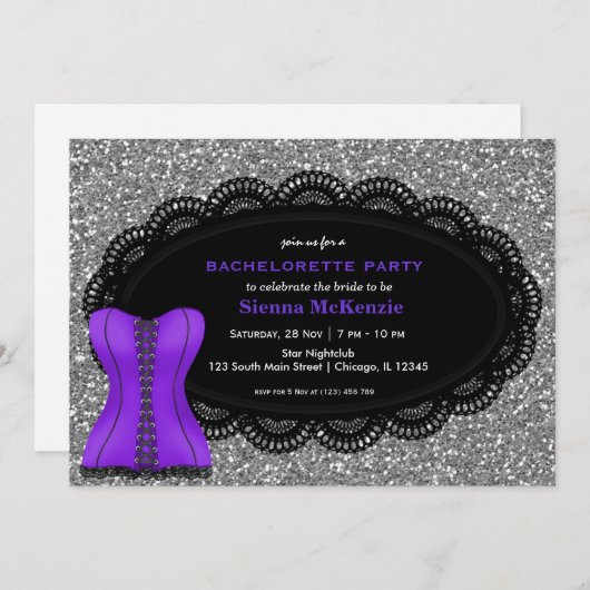Invitation Corset Bachelorette (Devant / Derrière)