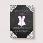 Invitation Corset blanc dentelle Chalboard Lingerie Douche<br><div class="desc">Purple Corset Blanc Lace Chalboard Lingerie Douche Annonces Personnalisées.</div>