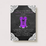 Invitation Corset blanc dentelle Chalboard Lingerie Douche<br><div class="desc">Purple Corset Blanc Lace Chalboard Lingerie Douche Annonces Personnalisées.</div>