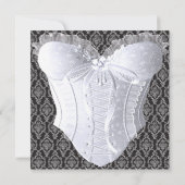 Invitation Corset blanc noir et blanc Fête des mariées (Dos)