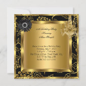 Invitation Corset en dentelle lustre à talons hauts noir or (Dos)