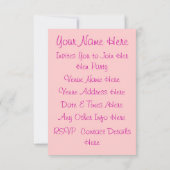 Invitation Corset en dentelle rose Fille  Enterrement de vie  (Dos)