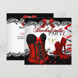 Invitation Corset en dentelle rouge Champagne pour enterremen