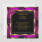 Invitation Corset Fête Rose à Dentelle Violette et Pourpre Lé (Dos)