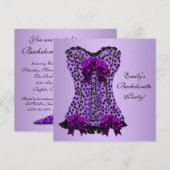 Invitation Corset Léopard Violet Fête de Fiançailles Violette (Devant / Derrière)