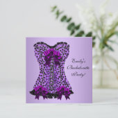 Invitation Corset Léopard Violet Fête de Fiançailles Violette (Debout devant)