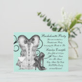 Invitation Corset Martini Turquoise Blue Bachelorette (Debout devant)