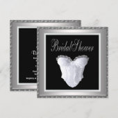 Invitation Corset noir blanc pour douche de mariage (Devant / Derrière)