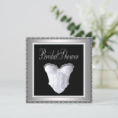 Invitation Corset noir blanc pour douche de mariage (Debout devant)