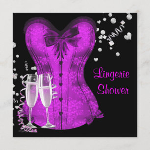 Invitation Corset noir et violet pour enterrement de vie de j