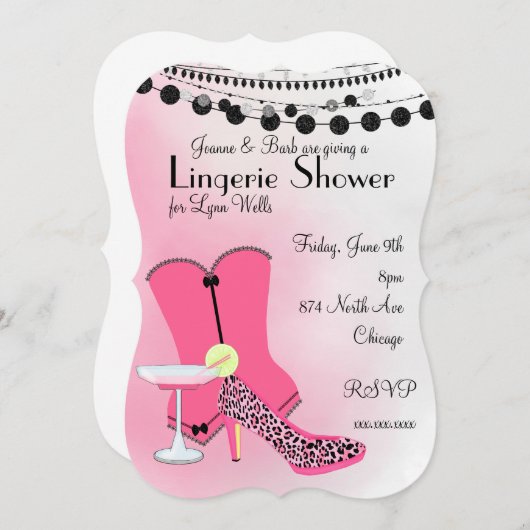 Invitation Corset Rose Chaud (Devant / Derrière)