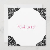 Invitation Corset rose et dentelle noire Douche (Dos)