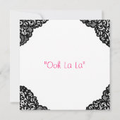 Invitation Corset rose et dentelle noire Douche (Dos)