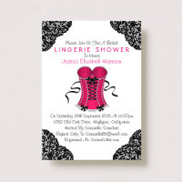 Corset rose et dentelle noire Douche