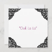 Invitation Corset rose et dentelle noire Douche (Dos)