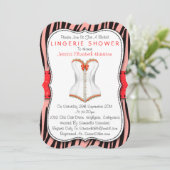 Invitation Corset Rouge & Blanc Sur Zebra Print Lingerie Douc (Debout devant)