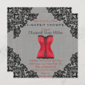 Invitation Corset rouge et Fête de la mariée noire de (Devant / Derrière)