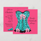 Invitation Corset Talons Leopards Roses Enterrement de Vie de (Devant / Derrière)