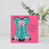 Invitation Corset Talons Leopards Roses Enterrement de Vie de (Debout devant)