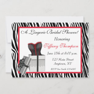 Invitation Corset Zebra Shower