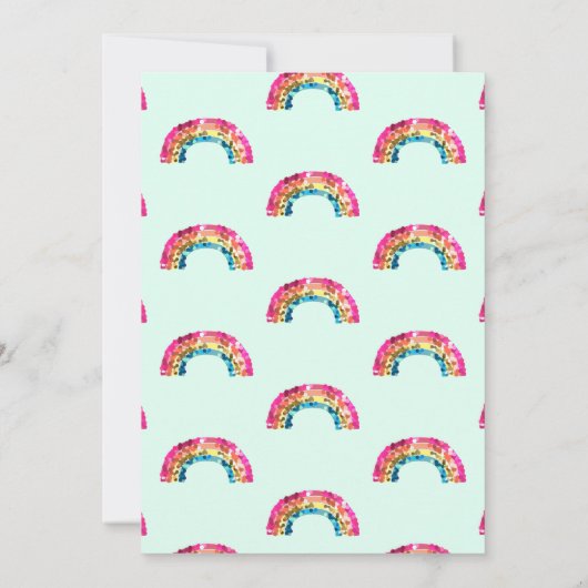 Invitation Corte Sparkin Rainbow fête d'anniversaire (Dos)