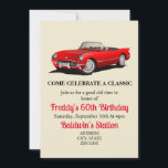 Invitation Corvette rouge, anniversaire classique, anniversai<br><div class="desc">Invitation d'anniversaire à Las Vegas,  Elvis Invitation 5x7 Elvis Presley invitation customisée avec vos informations.</div>